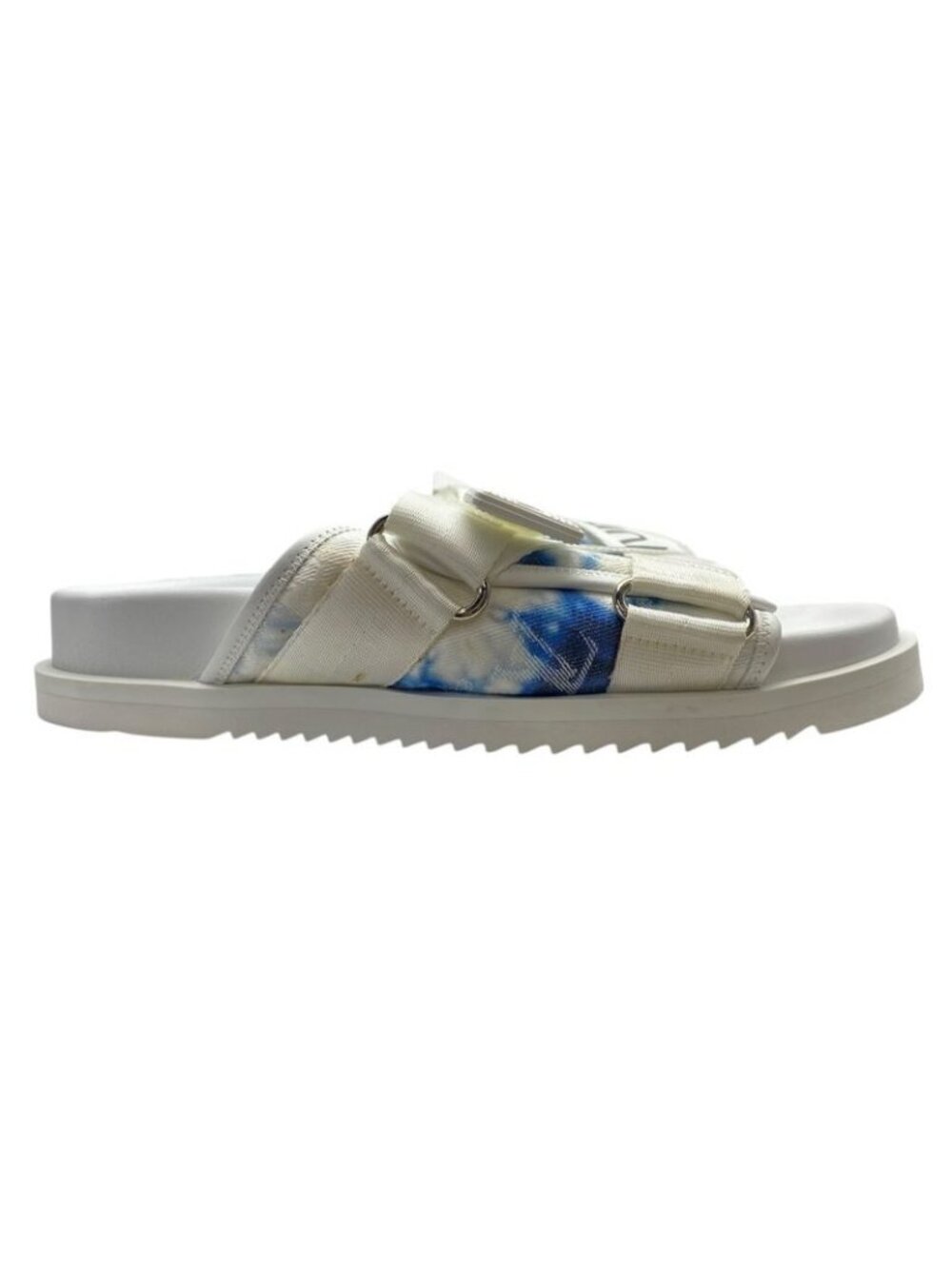 Louis Vuitton Lou Line Sandals Tie Dye Pattern Fabric White Blue Luxury - Picture 5 of 10